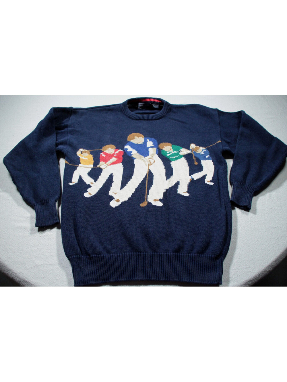 Vintage Hathaway Golf Sweater L Hand Intarsia